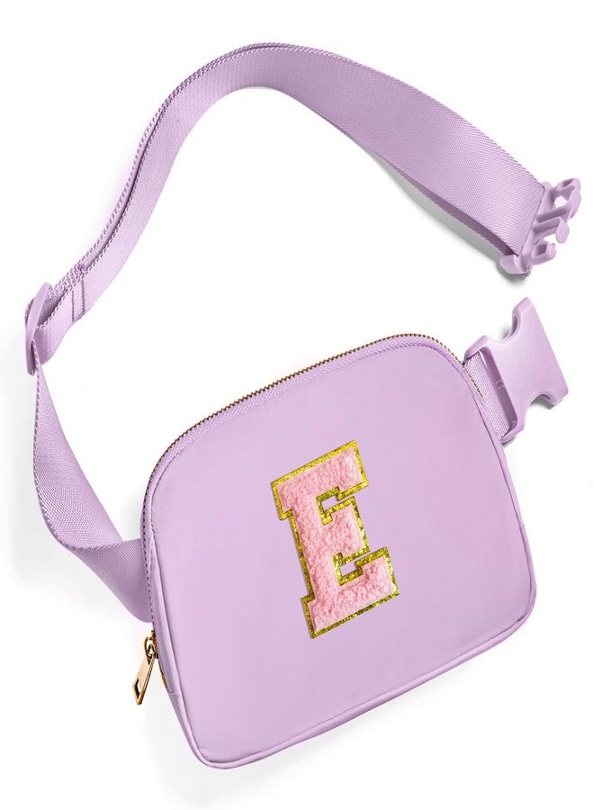 Gitus Belt Bag Fanny Pack Crossbody Bags with Initial Letter Patch Cute Stuff Birthday Gifts for Teenager Girls Trendy Preppy Stuff for Teen Girls Cool Stuff for Teens, Lavender, one size, E - Image 1