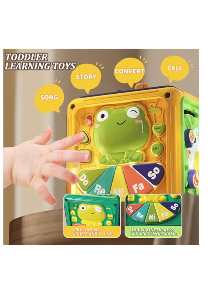 KASTWAVE Activity Cube Baby Toys, 6 in 1 Montessori Sensory Toys, for 6-12 Months Plus, Travel Activities Busy Board Cube, Shape Sorter Educational Toys with Music, 1st Birthday Gifts for Boys Girls - Image 3