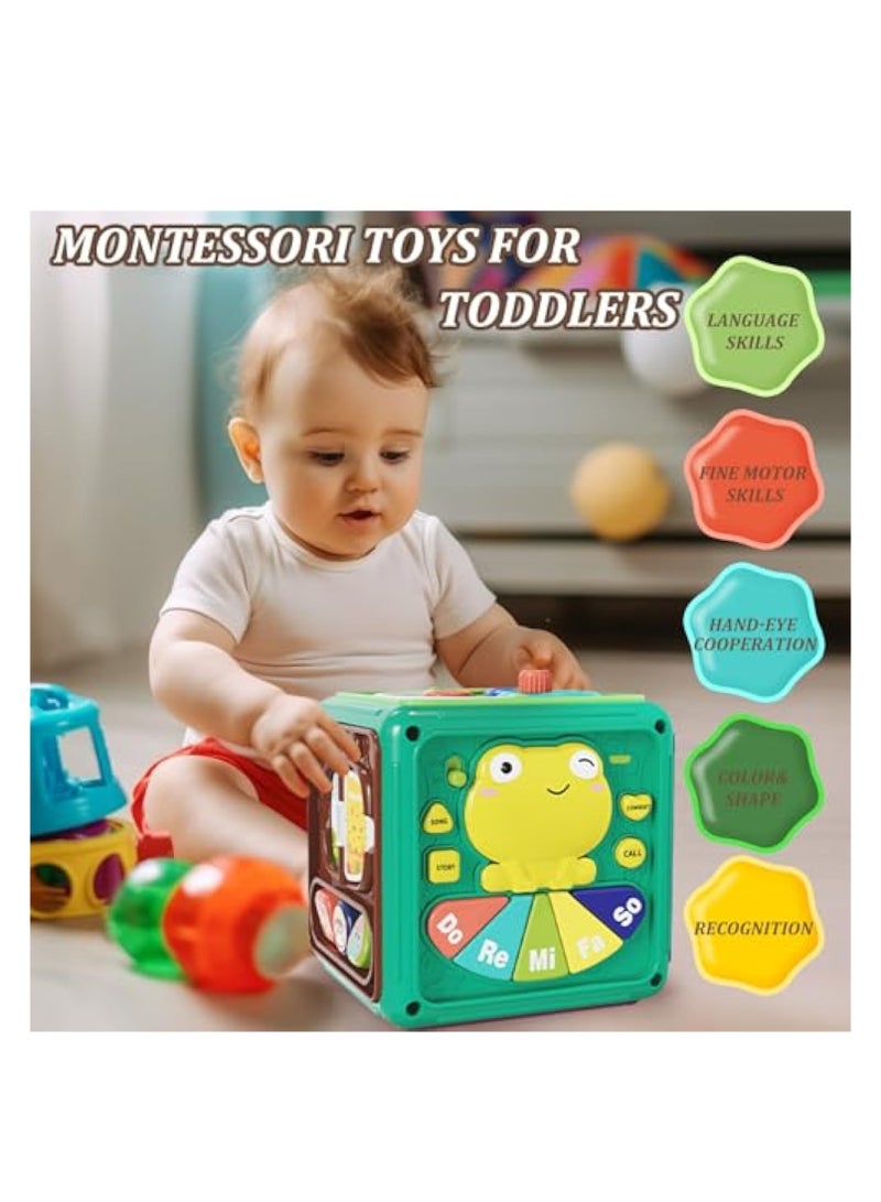 KASTWAVE Activity Cube Baby Toys, 6 in 1 Montessori Sensory Toys, for 6-12 Months Plus, Travel Activities Busy Board Cube, Shape Sorter Educational Toys with Music, 1st Birthday Gifts for Boys Girls - Image 5