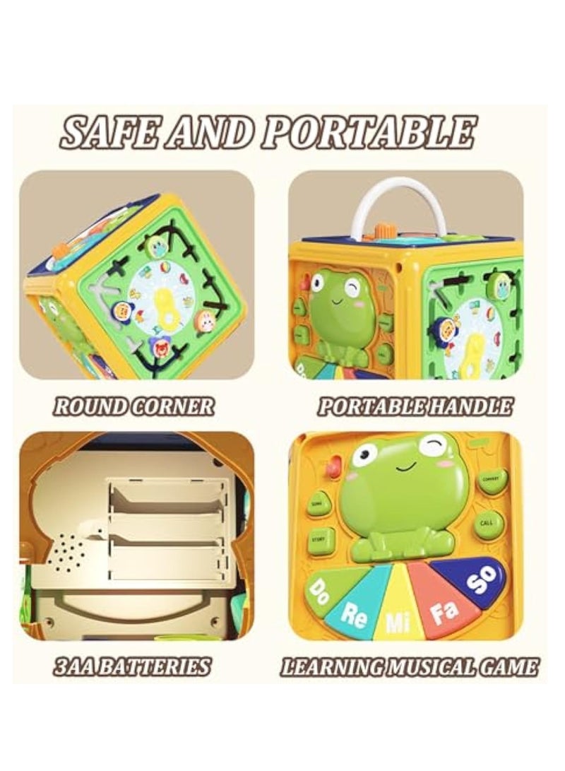 KASTWAVE Activity Cube Baby Toys, 6 in 1 Montessori Sensory Toys, for 6-12 Months Plus, Travel Activities Busy Board Cube, Shape Sorter Educational Toys with Music, 1st Birthday Gifts for Boys Girls - Image 4