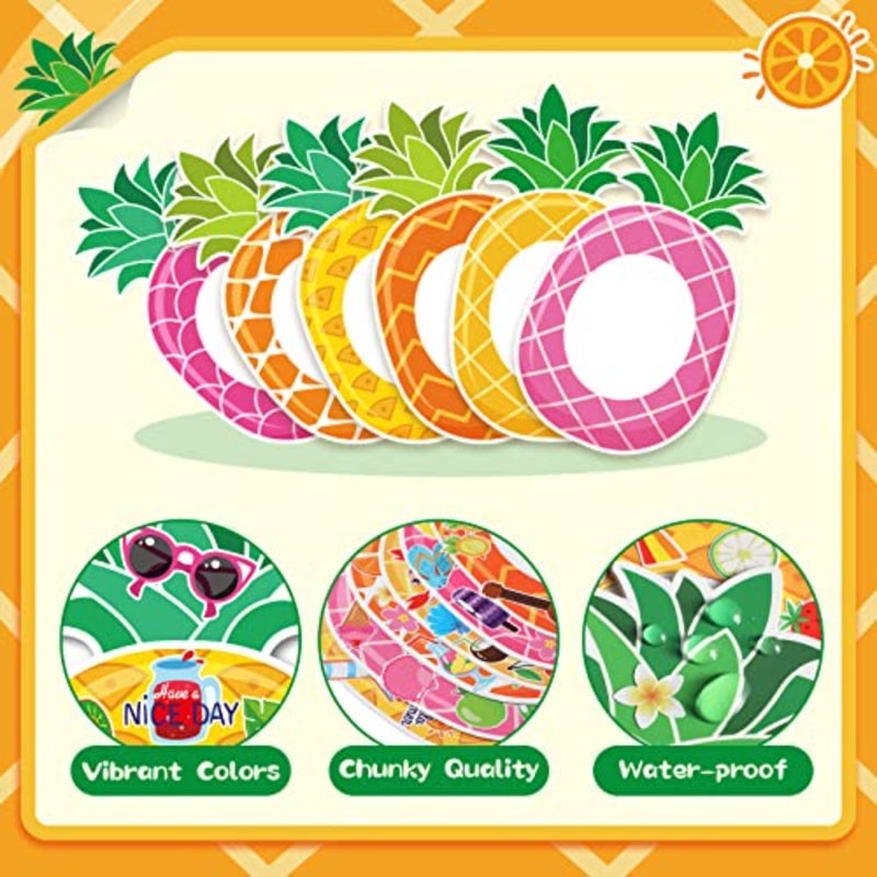 Pack Hawaiian Picture Frame Crafts Bulk Pineapple Summer Luau Photo Picture Frames DIY with Stickers Hawaiian Beach Aloha Crafts Kit Tropical Decor Gift Favors - Image 3