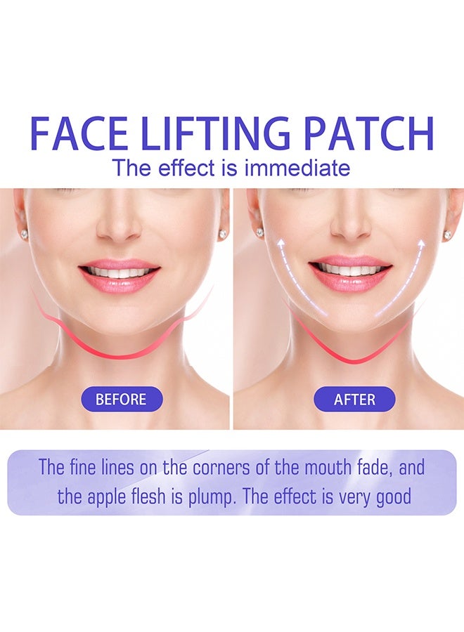 WEST MONTH 60 Pcs Face Lift Tape Tapes with String, Waterproof High Elasticity V Shape Lift Tape Stickers for Wrinkles Jowls Neck Eye, Quick Face Lifting Band for Women Face Beauty - Image 2