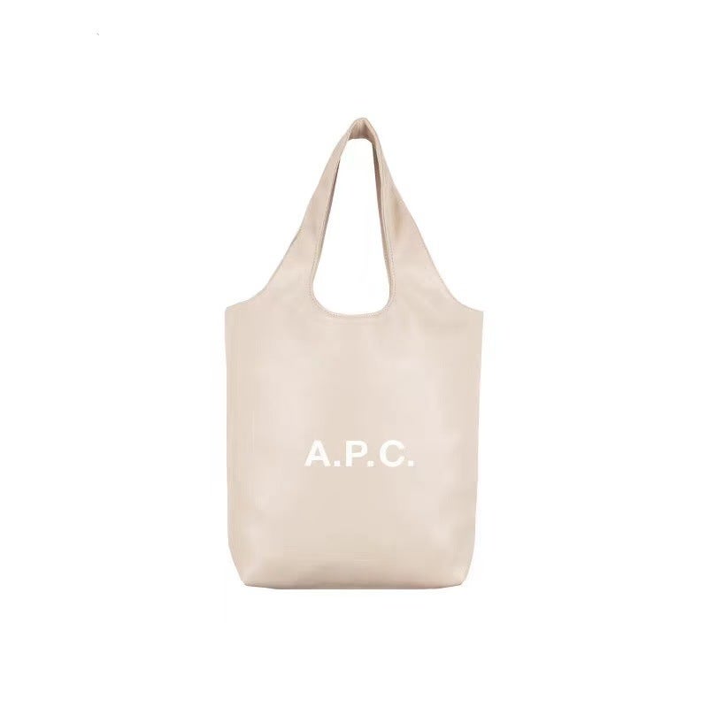 APC Inspired Logo Print Tote Bag - Large Capacity Shoulder Bag for Work &  Commute