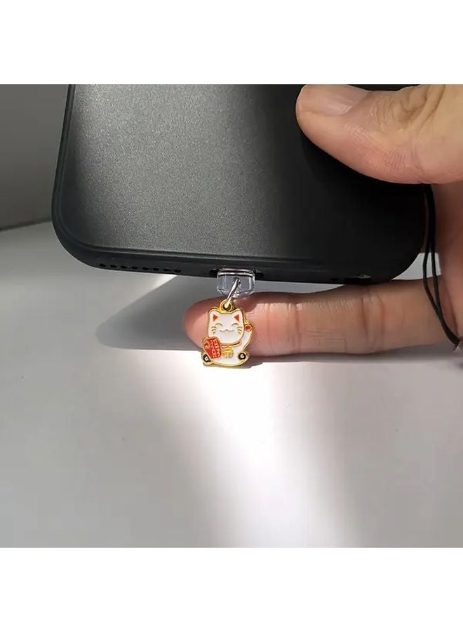Mini Lucky Cat Phone Dust Plug For IPhone 6 14 Charging Port Anti Dust - Image 1