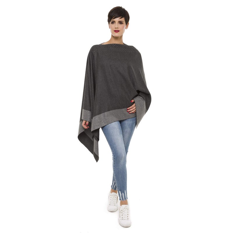 MELIFLUOS DESIGNED IN SPAIN Women's Shawl Wrap Poncho Ruana Cape Cardigan Sweater Open Front for Travel Flight Cruises (PCS-4) - Image 4