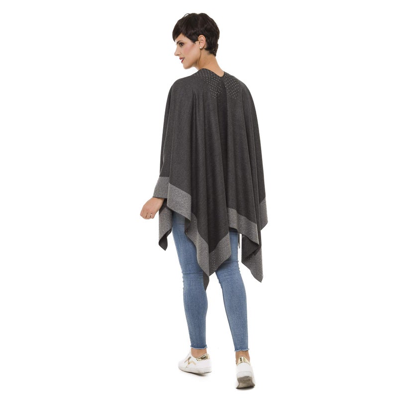 MELIFLUOS DESIGNED IN SPAIN Women's Shawl Wrap Poncho Ruana Cape Cardigan Sweater Open Front for Travel Flight Cruises (PCS-4) - Image 5