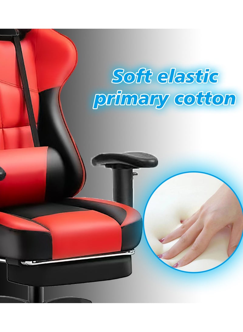 Gaming Chair Gaming Office Chair with Footrest Ergonomic Leather Video Game Chair Adjustable Armrest High Back Gamer Chair with Headrest and Lumbar Support - Image 5