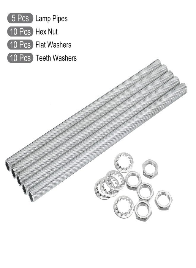 MECCANIXITY 7.9" Lamp Pipe Kit with Lock Nuts Washers 1/8IP Thread Fasteners Assortment for Chandelier Ceiling Light Repair Assembly DIY Hardware, Pack of 35 - Image 3