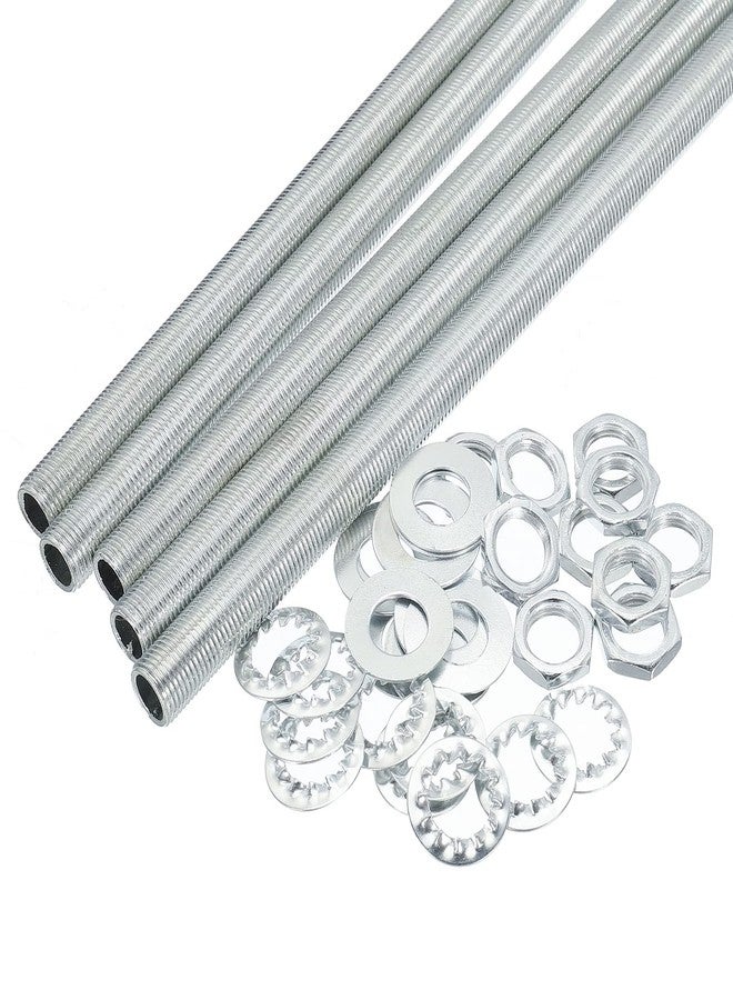 MECCANIXITY 7.9" Lamp Pipe Kit with Lock Nuts Washers 1/8IP Thread Fasteners Assortment for Chandelier Ceiling Light Repair Assembly DIY Hardware, Pack of 35 - Image 1