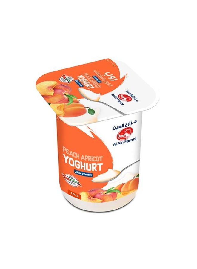 Al Ain Full Fat Yoghurt, Peach/Apricot - 125g, UAE