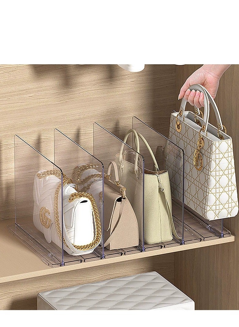 Purse Organizer Closet Organizer Clear Bag Organizer for Closet, Acrylic Bag Display Stand Rack for Handbag Pouch Wallet, Adjustable Shelf Separator Dividers for Kitchen Pantry,Cabinet,Clothes Wardrobe,Bookshelf  - Image 1