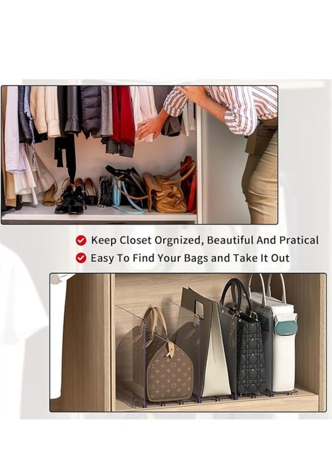 Purse Organizer Closet Organizer Clear Bag Organizer for Closet, Acrylic Bag Display Stand Rack for Handbag Pouch Wallet, Adjustable Shelf Separator Dividers for Kitchen Pantry,Cabinet,Clothes Wardrobe,Bookshelf  - Image 3