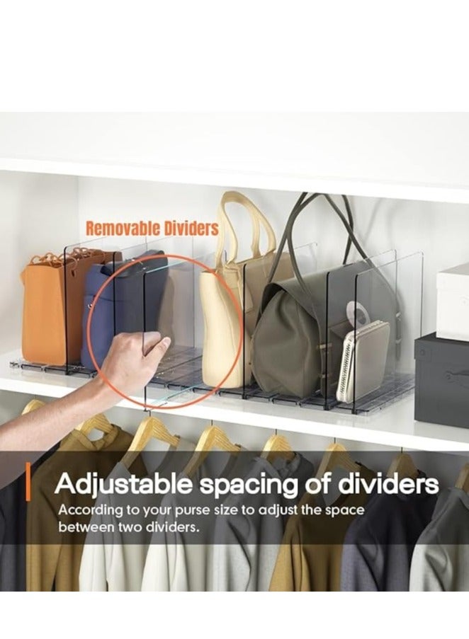 Purse Organizer Closet Organizer Clear Bag Organizer for Closet, Acrylic Bag Display Stand Rack for Handbag Pouch Wallet, Adjustable Shelf Separator Dividers for Kitchen Pantry,Cabinet,Clothes Wardrobe,Bookshelf  - Image 4