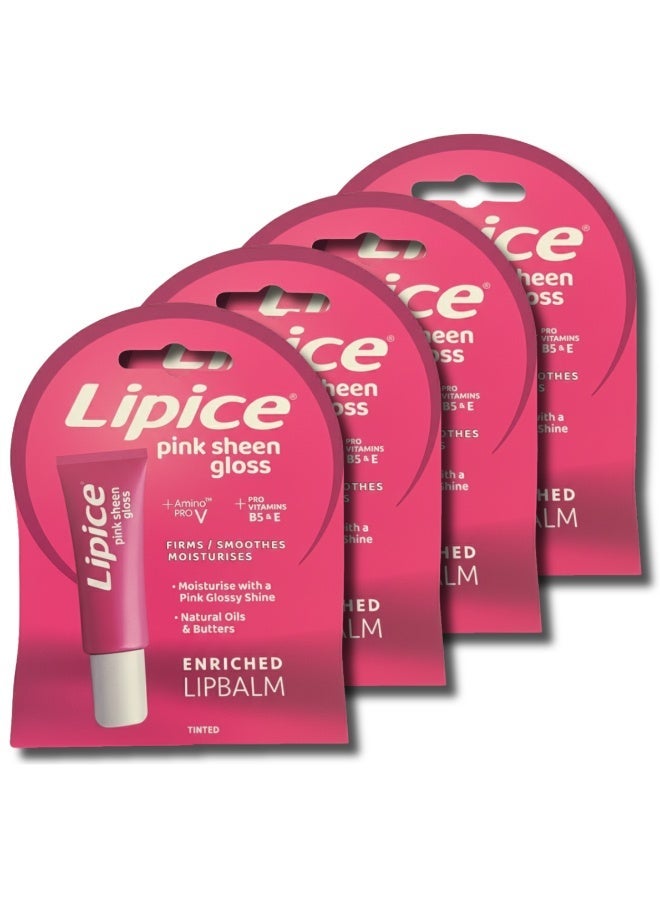 lipice Pink Sheen Gloss Enriched Lip balm 10 ml ,Pack of 4 - Image 1