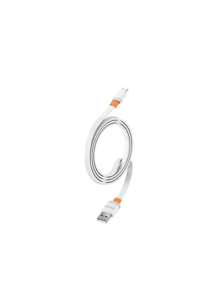 Celebrat CB-33 Portable USB To Micro Fast Charge And Data Transmission Cable With Flat wire Design And Practical Fits Mobile Phone 2.1A /480mbps /1M - White - Image 1