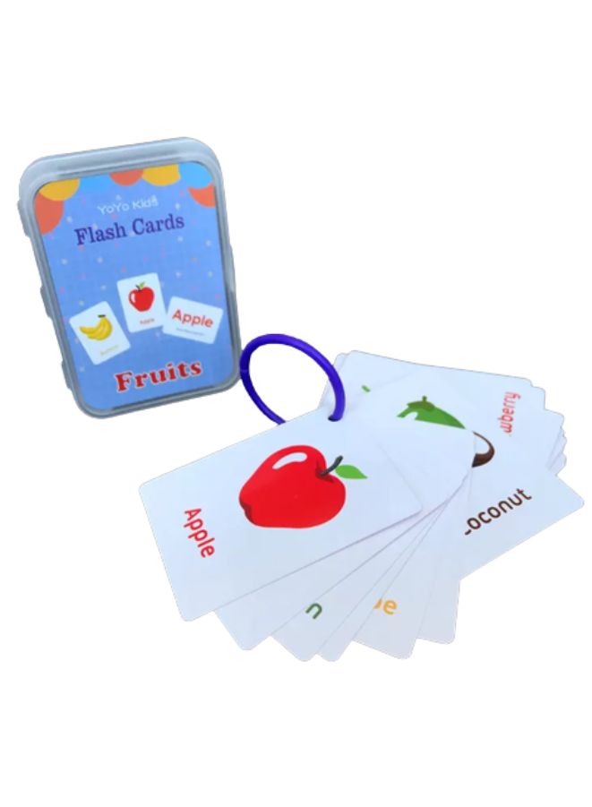 Educational Flash Cards Pocket Card Preschool Teaching Cards for kids, 20 Cards, Fruits - Image 2