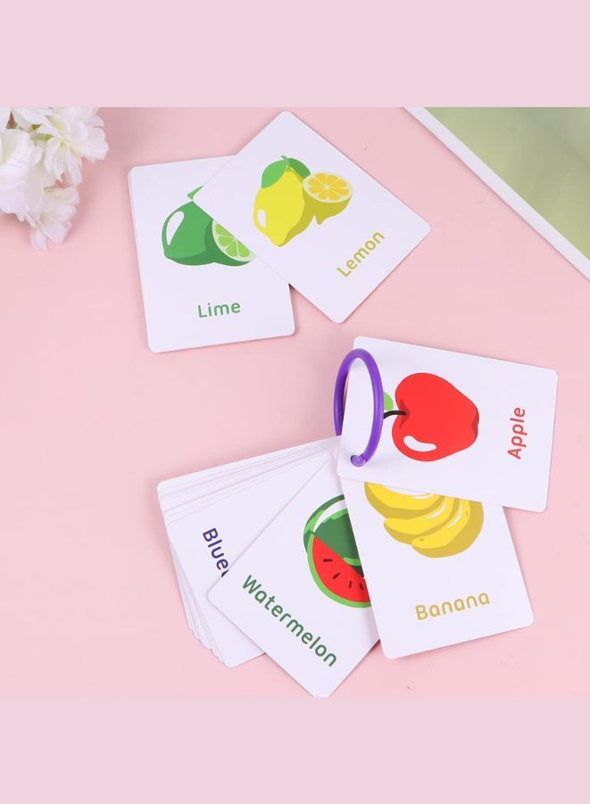 Educational Flash Cards Pocket Card Preschool Teaching Cards for kids, 20 Cards, Fruits - Image 3