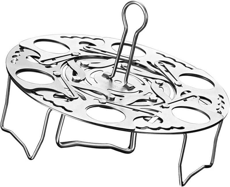 304 الفولاذ المقاوم للصدأ قابلة للتوسيع رف البخار الدوار طبق الطعام القابل للطي - Image 1