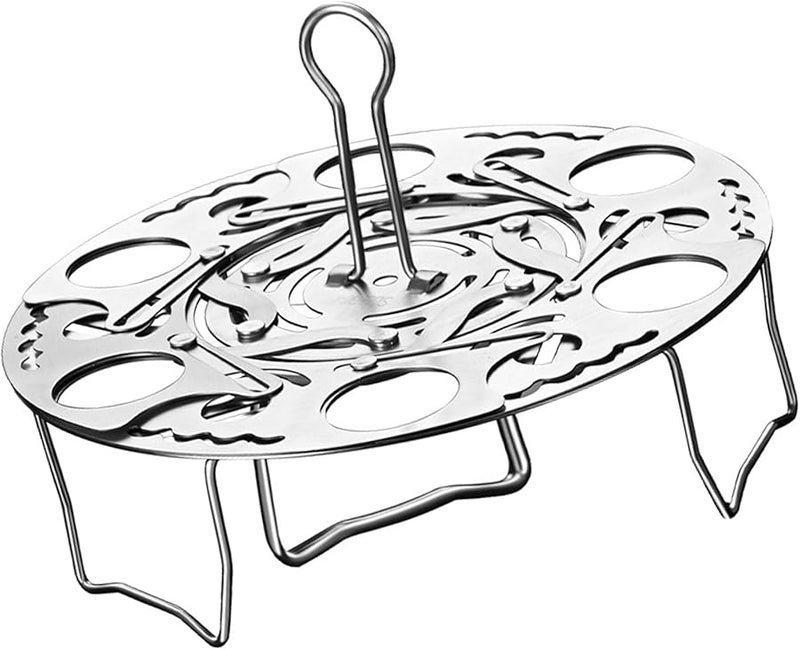 304 الفولاذ المقاوم للصدأ قابلة للتوسيع رف البخار الدوار طبق الطعام القابل للطي - Image 4