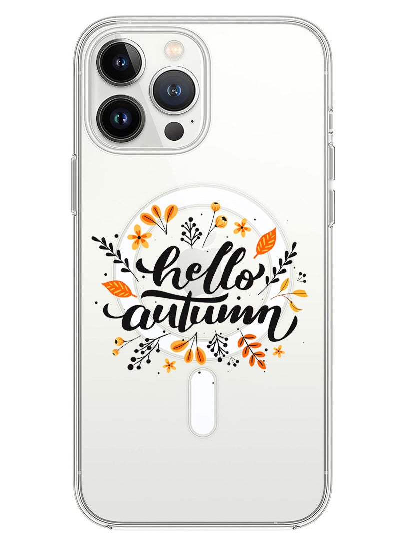 Theodor Magnetic Case for iPhone 13 Pro Max 6.7-inch Compatible with MagSafe Wireless Charging, Shockproof Phone Bumper Cover Hello Autumn - Image 1
