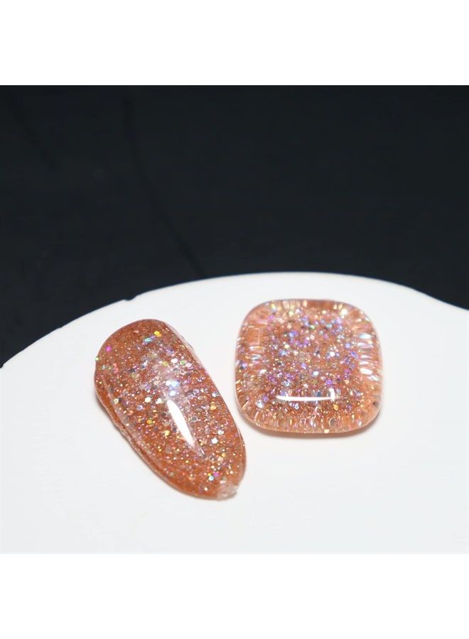 FZANEST Glitter Gel Nail Polish,Led UV Gel Polish Diamond Sparkle Color Soak Off Long Lasting Nail Gel (Diamond Rose Gold) - Image 3