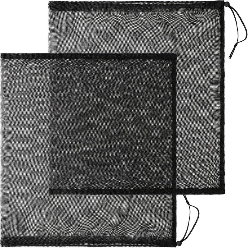 Shappy Shappy 2 Pack 19 x 20 Inch Large Pump Barrier Bag Black Pump Filter Fine Mesh Filter Media Bag with Drawstring for Pond Biological Filters Pond Submersible Outdoor Aquarium - Image 1