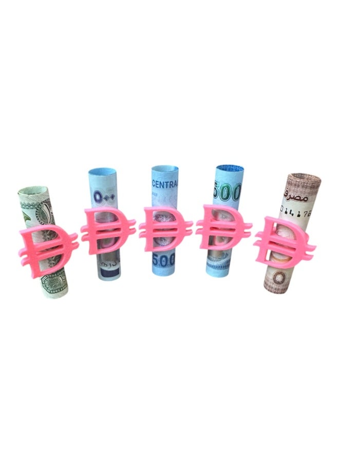 Remal 3D 5 Pack Eid Money Clip New UAE Dirham Symbol Eidiyah Holder Eid Mubarak Decoration Gift for Cash and Kids طقم ٥ علب عيدية رمز الدرهم الاماراتي الجديد هدية نقود ديكور العيد  - Image 3