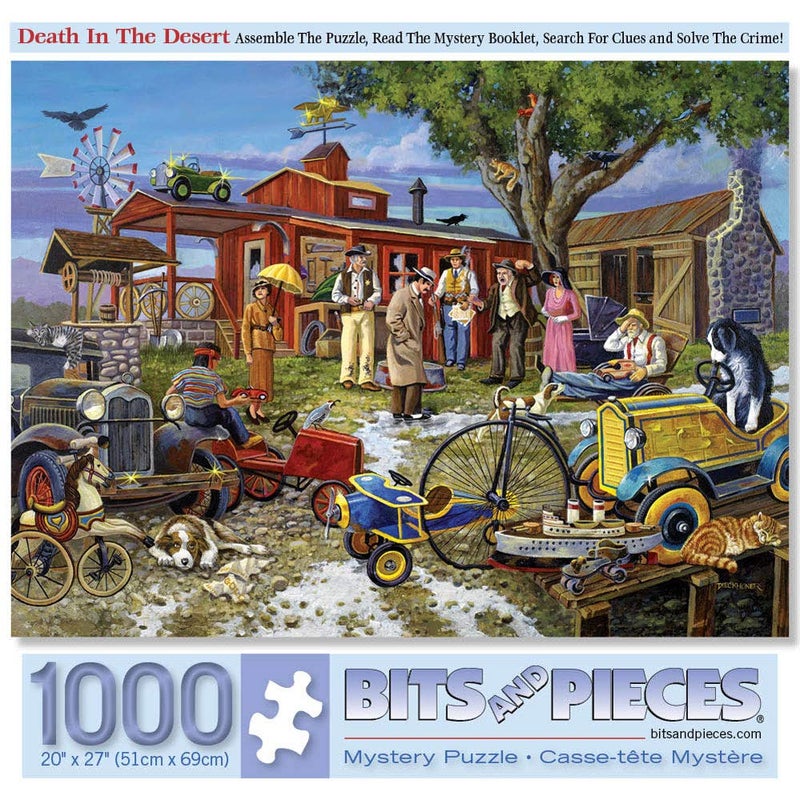 Bits and Pieces 1000 Piece Jigsaw Puzzle for Adults 20 X 27 Death in The Desert Mystery Puzzle 1000 pc Solve The Mystery Jigsaws by Artist Gene Dieckhoner - Image 3