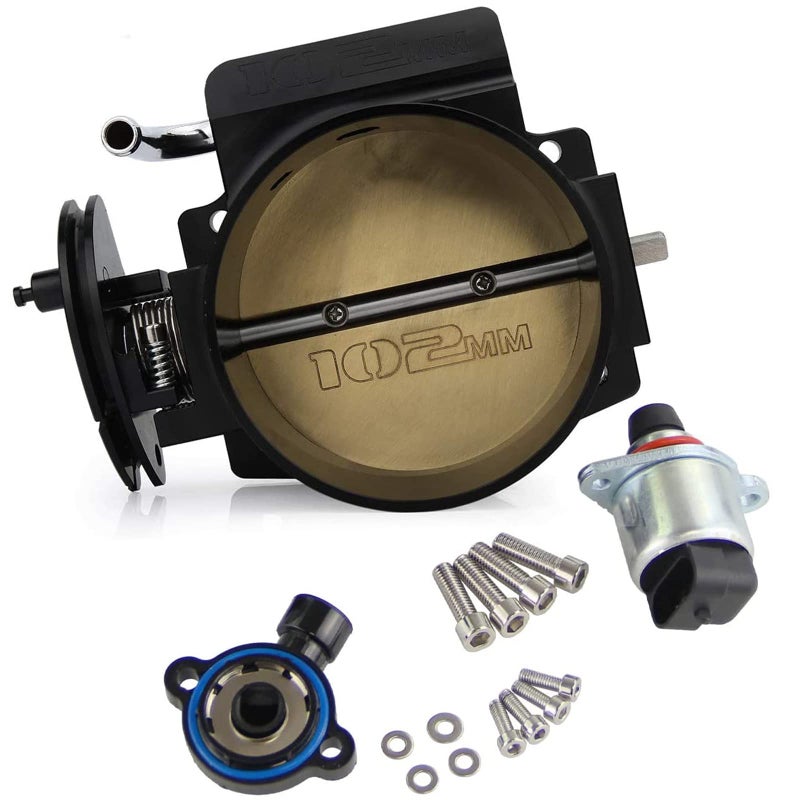 YESHMA 102mm Throttle Body Assembly with Position Sensor TPS IAC Compatible with LS1 LS2 LS6 LS3 LS LS7 SX LS 4 Cable Drive Only