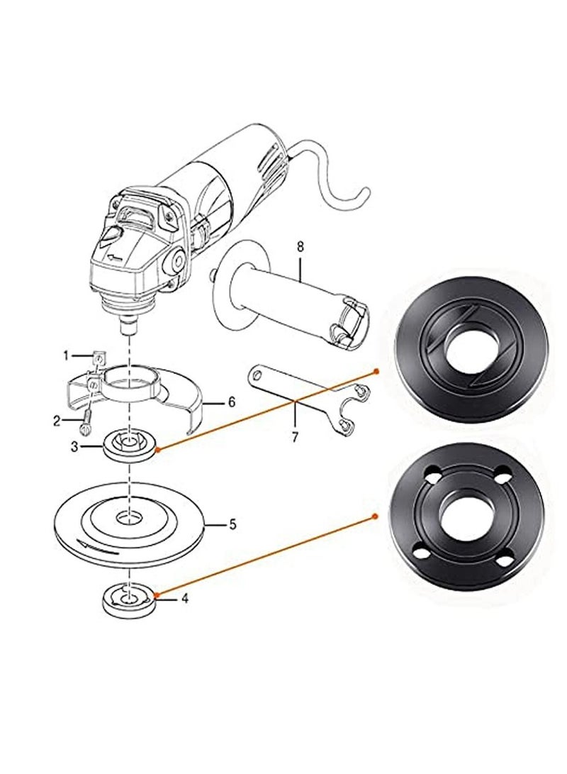 SYOSI SYOSI 5Pcs Grinder Flange Angle Wrench Spanner Metal Grinder Nuts Lock Nut Compatible with for Dewalt Milwaukee Makita Bosch Black & Decker Ryobi  - Image 5
