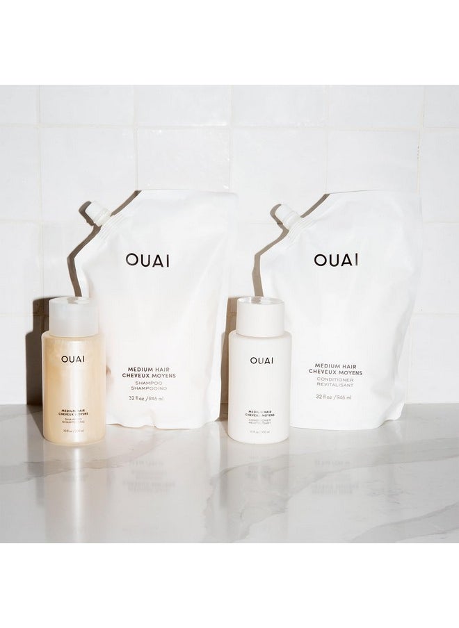 Ouai - Medium Conditioner - Hydrating Hair Conditioner With Coconut Oil, Babassu Oil, And Keratin - Strengthens, Repairs And Adds Shine - Paraben And Phthalate Free Hair Care Products - 10 Oz - Image 1