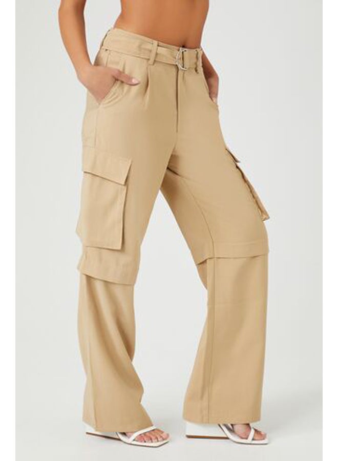 FOREVER 21 بنطال كارجو واسع الساق مزود بحزام  - Image 3