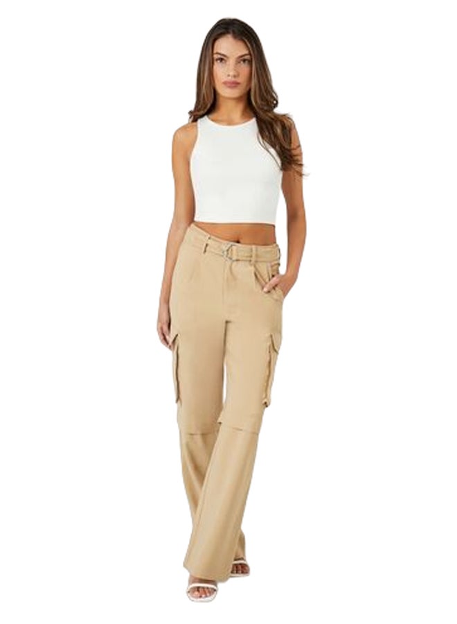 FOREVER 21 بنطال كارجو واسع الساق مزود بحزام  - Image 1