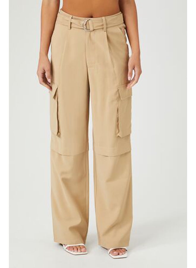 FOREVER 21 بنطال كارجو واسع الساق مزود بحزام  - Image 2