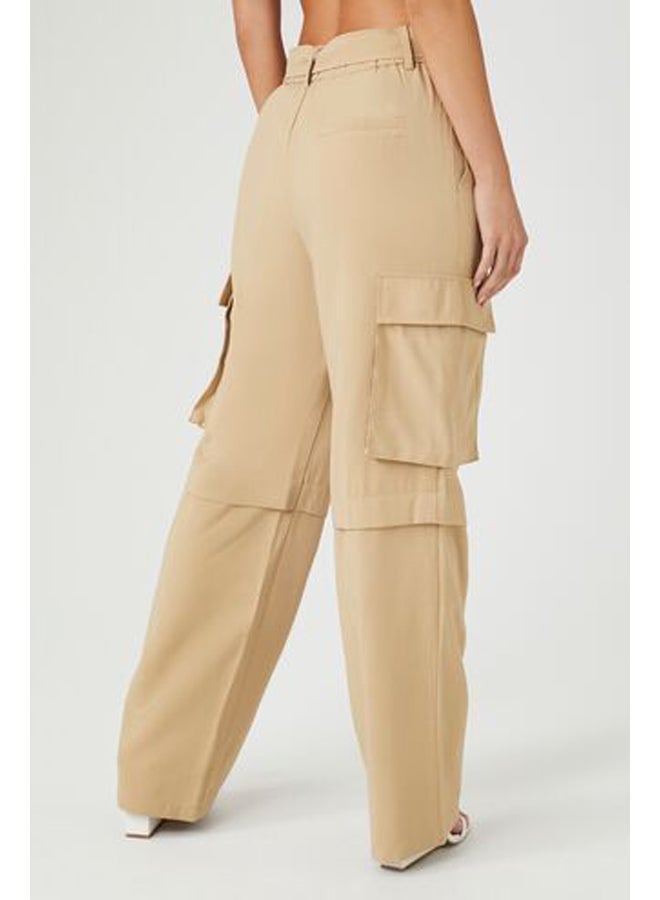 FOREVER 21 بنطال كارجو واسع الساق مزود بحزام  - Image 4