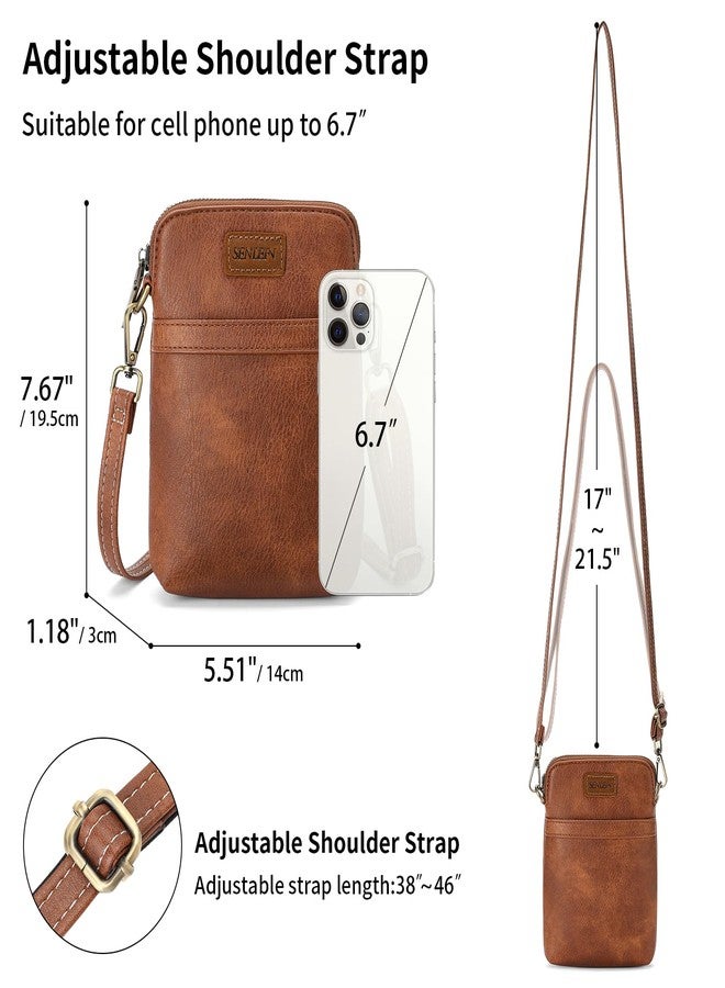 SENDEFN Cell Phone Crossbody Purse Vegan Leather Small Crossbody Bag for Women with Adjustable Strap - Image 5