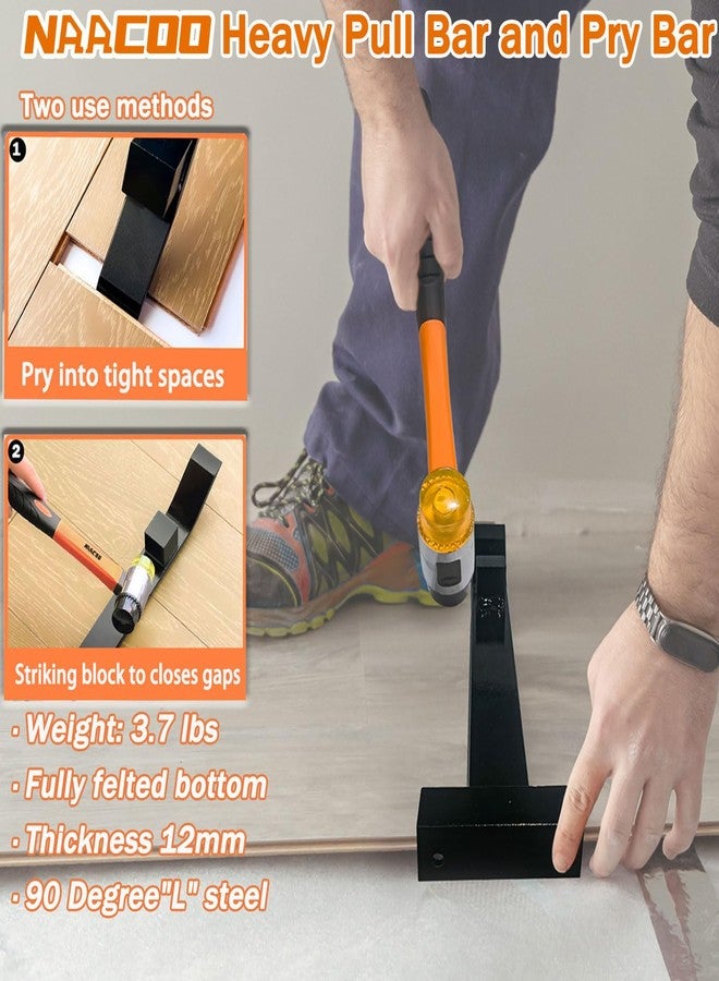 NAACOO Laminate/Vinyl Flooring Tools, NAACOO Heavy Tapping Block - Knock 1-2 Times, Heavy Pull Bar, 20pc Upgrade Flooring Spacers, Rubber Mallet - Professional 6 in 1 Floor Installation Kit. - Image 3