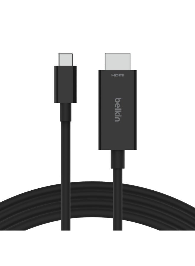 High-Speed Hdmi 2.1 To Usb-C Cable - 8K And 4K - Hdmi To Type C - Supports Hdr, Hbr3, Dsc, Hdcp 2.2 Ideal For Chromebook, Macbook, Ipad Pro And Other Usb-C Devices Black