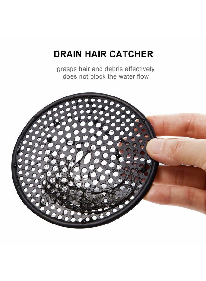 Fipoque 304 Stainless Steel Hair Catcher Shower Drain Cover with Silicone, Shower Stall Drain Strainer, Bathtub Hair Stopper, Bathroom Hair Trap Floor Drain Protector, Matte Black 4.33 Inches Round Flat - Image 5