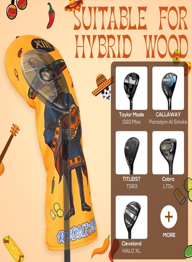 LZFAN Golf Club Head Cover Golf Head Cover Driver Headcover Hybrid Wood Headcover Club Head Cover（Guitar Ghost） - Image 2