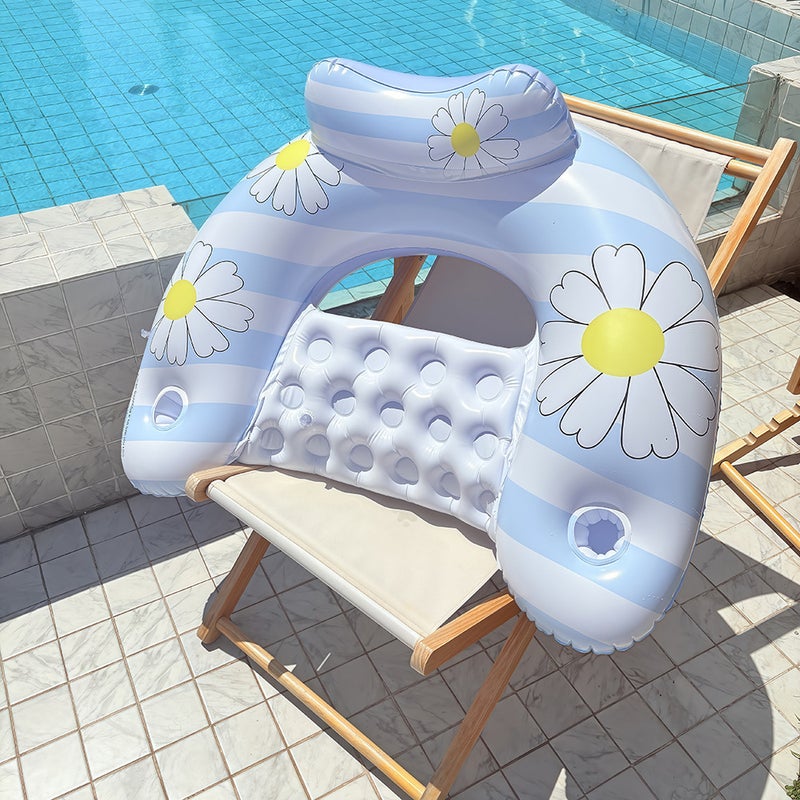 Retro Daisy U-Shape Inflatable Pool Lounger Float Bed - Image 4
