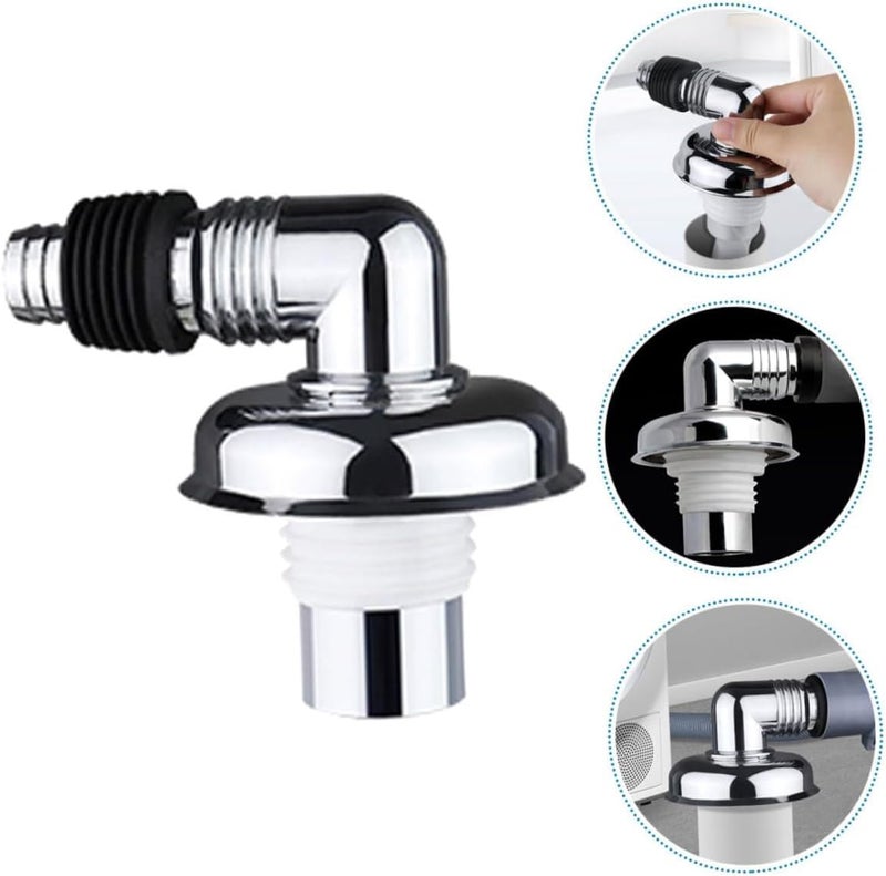 Dayalu Anti Overflow Water Floor Drain with Easy Connector for Washing Machine Outlet Pipe, Deodorant Joint Elbow for Pipe - Silver (ABS & Rubber) - Image 4