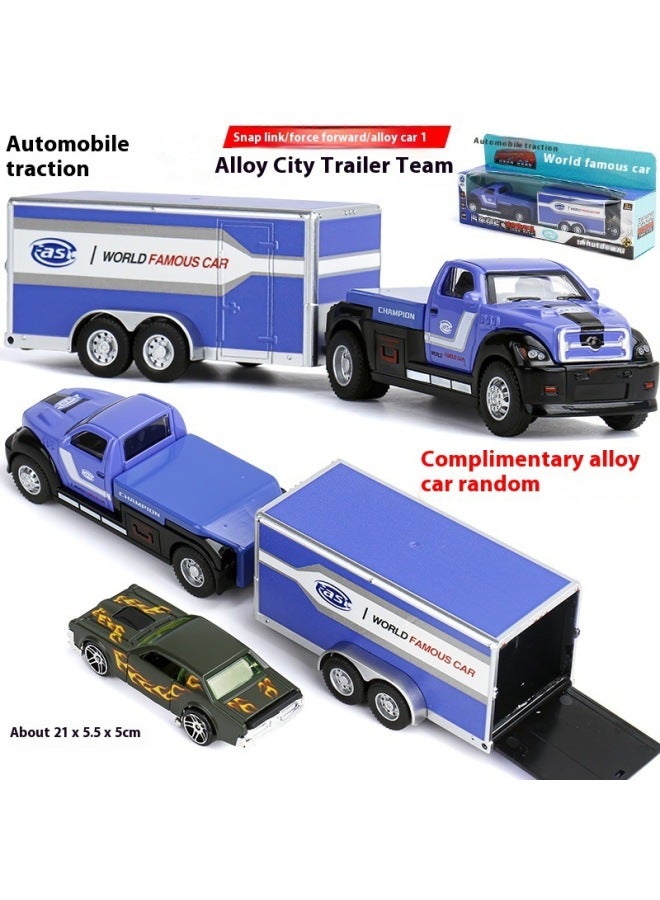 City Rescue Trailer Series Alloy City Transporter Model Car Car Sliding Children's Toys Wholesale 