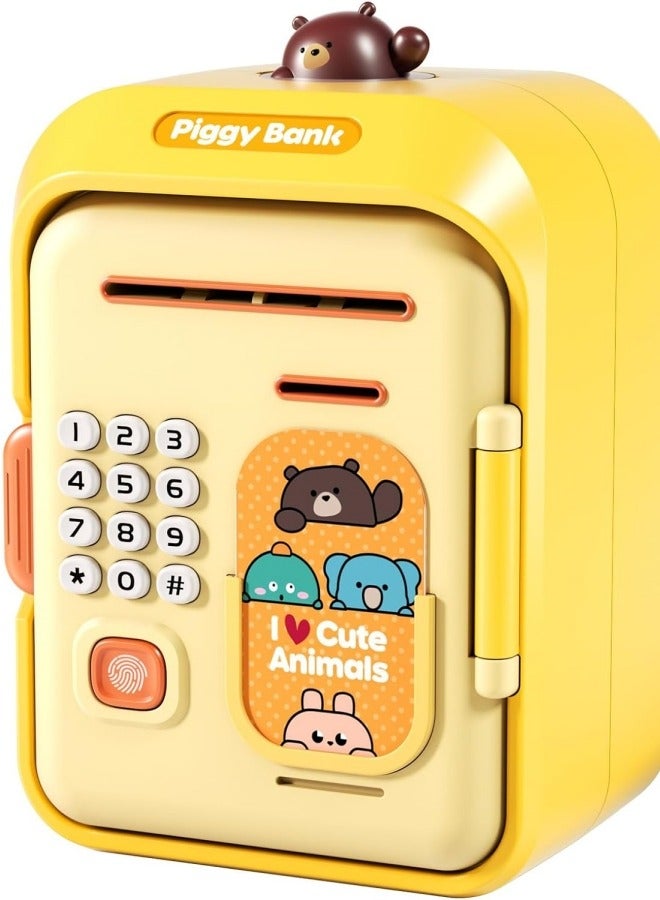 M MIAOYAN Piggy Bank Toy Electronic Mini ATM Savings Machine with Personal Password and Fingerprint Unlocking Simulation - Image 1