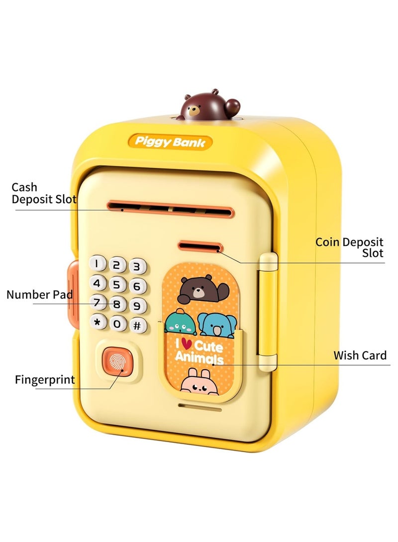 M MIAOYAN Piggy Bank Toy Electronic Mini ATM Savings Machine with Personal Password and Fingerprint Unlocking Simulation - Image 3