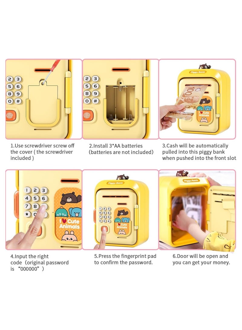 M MIAOYAN Piggy Bank Toy Electronic Mini ATM Savings Machine with Personal Password and Fingerprint Unlocking Simulation - Image 4