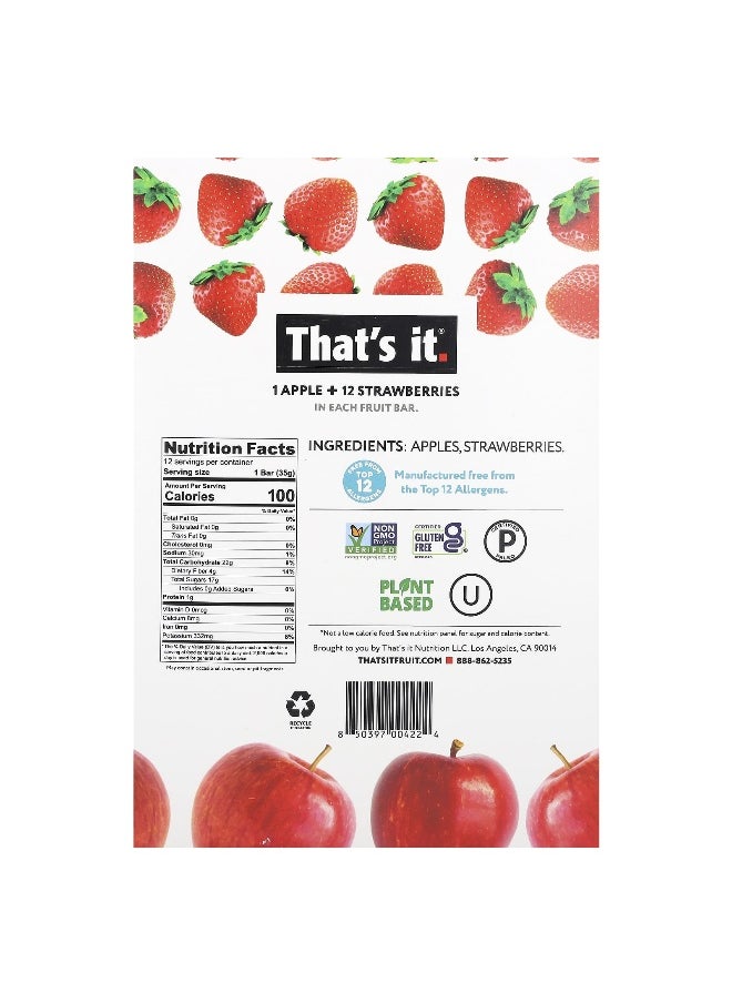 That's it. That's It, Fruit Bars, Apple + Strawberries, 12 Bars, 1.2 oz (35 g) Each  - Image 2