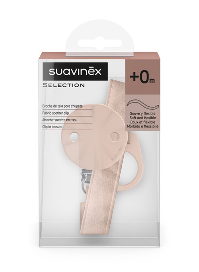 SUAVINEX مشبك مصاصة للأطفال مصنوع من قماش ناعم متصل بملابس الطفل لمنع المصاصات من السقوط على الأرض 0+ أشهر وردي - Image 2