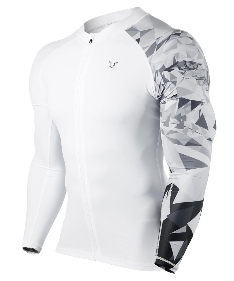 HUGE SPORTS Men's Swim Shirts Long Sleeve Zip Rash Guard UPF 50+ Sun Protective Quick Drying (Eagle, S) - Image 1