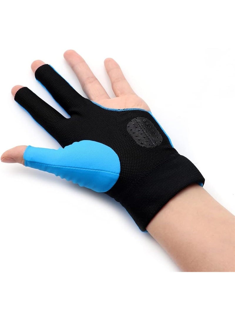Generic Glove for Left Hand, High Elasticity 3 Finger Pool Glove, Breathable Anti-Slip  Cue Sport Glove for Men Women, Comfortable Polyester Spandex Blend, Left Hand Design - Image 2